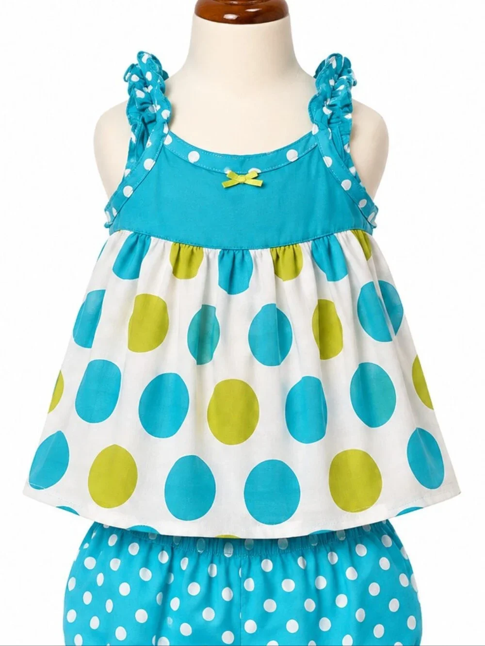 Gerber | Baby Girl Polka Dot Top & Bloomers Set – Aqua Summer Outfit
